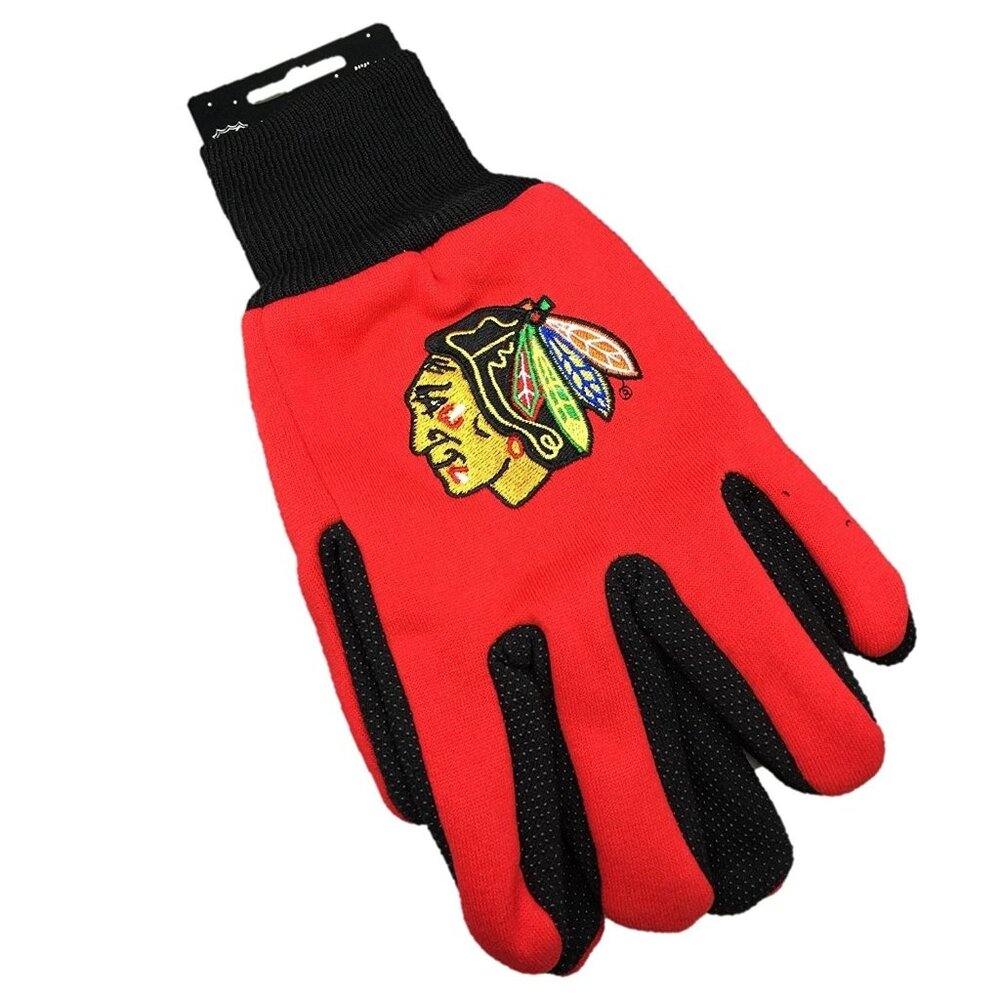 Chicago Blackhawks Adult All Purpose Sports Utility Gloves Grip Gloves New NHL